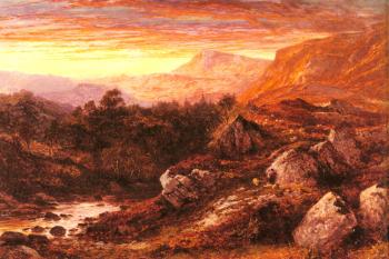 Benjamin Williams Leader : The Valley of the Lleder, North Wales